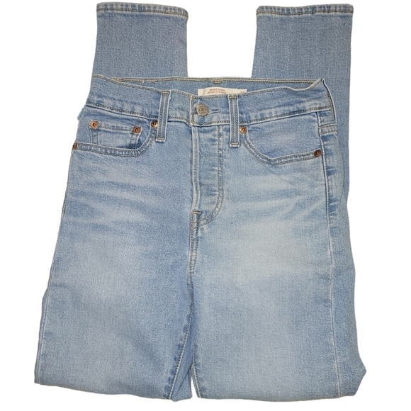 LEVI'S wedgie skinny light wash distressed knees jeans - Picture 5 of 12